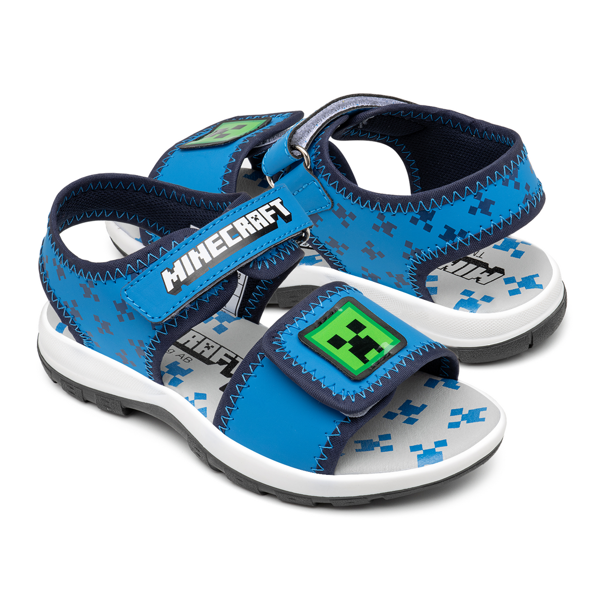 Sandali Minecraft Slides Uomo - Multicolore - Nuovi In Scatola